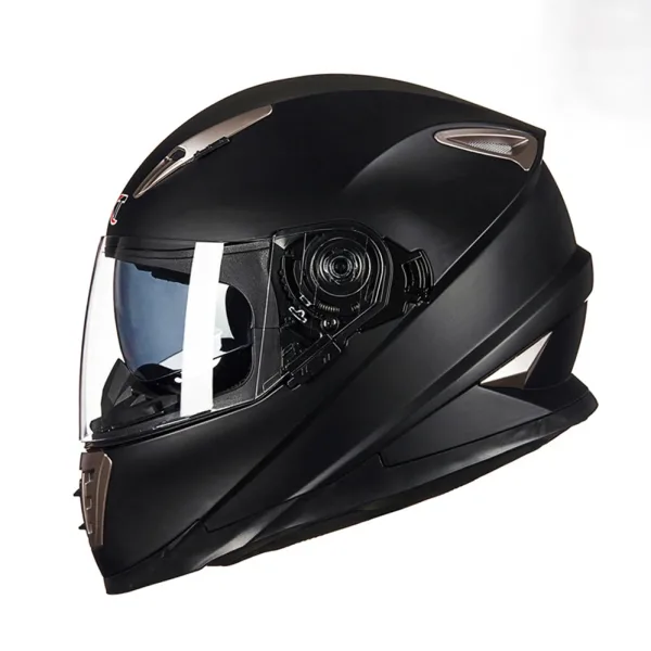 Casque Moto Intégral Homme En Abs Qualité Dot Noir