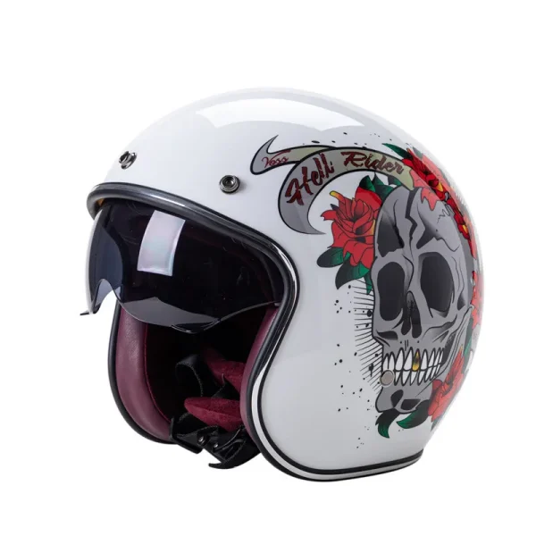 Casque Jet Moto Street Art Blanc Homme En Abs