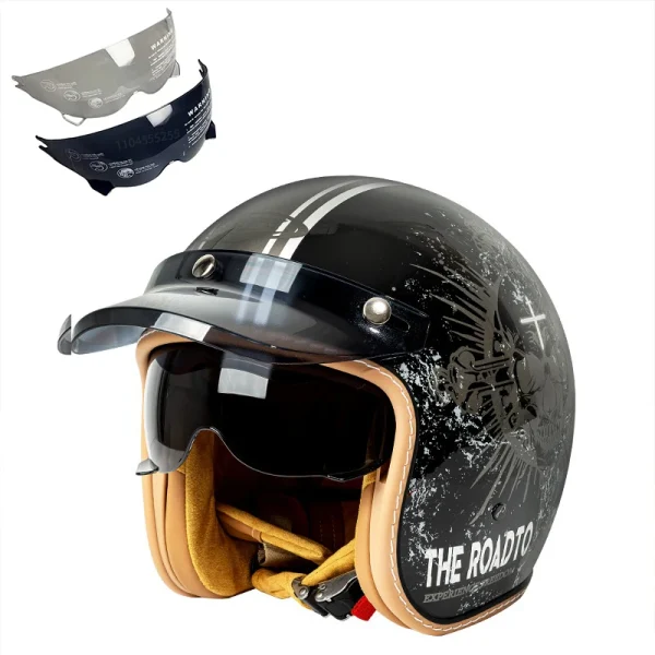 casque jet moto street art homme en ABS