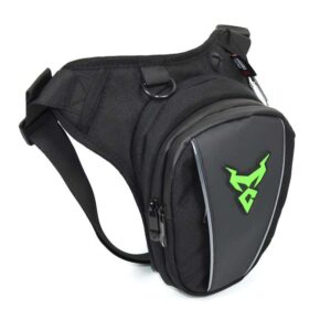 sacoche de jambe moto tête verte