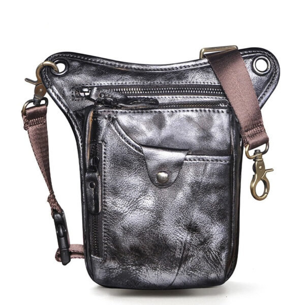 sacoche de jambe moto cuir noir