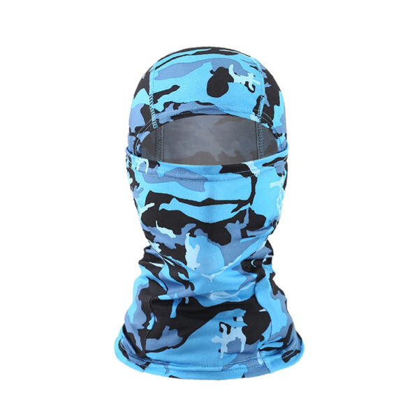 cagoule moto camouflage bleu et noir