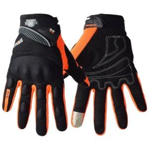gants moto tactile orangenoir