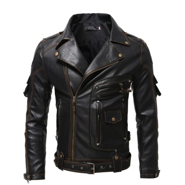 blouson en cuir style biker Ghost Rider