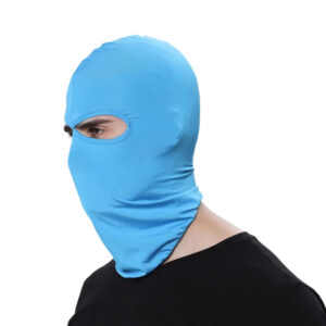 cagoule thermique bleue pour moto avec deux trous
