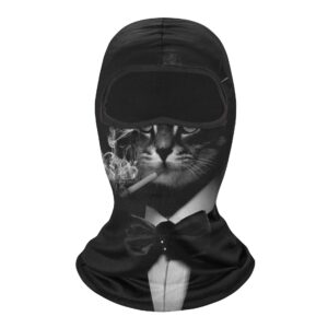 cagoule moto chat en costume élégant