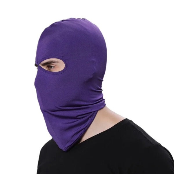 cagoule thermique violet pour motards avec deux ouvertures