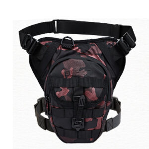 sacoche de jambe moto street camouflage rouge