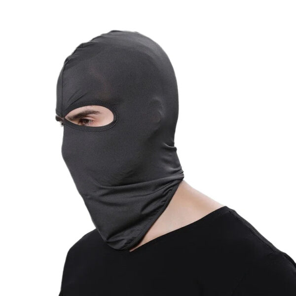 cagoule thermique pour moto avec deux trous gris foncé