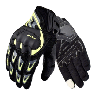 gants moto tactile vert renforcés