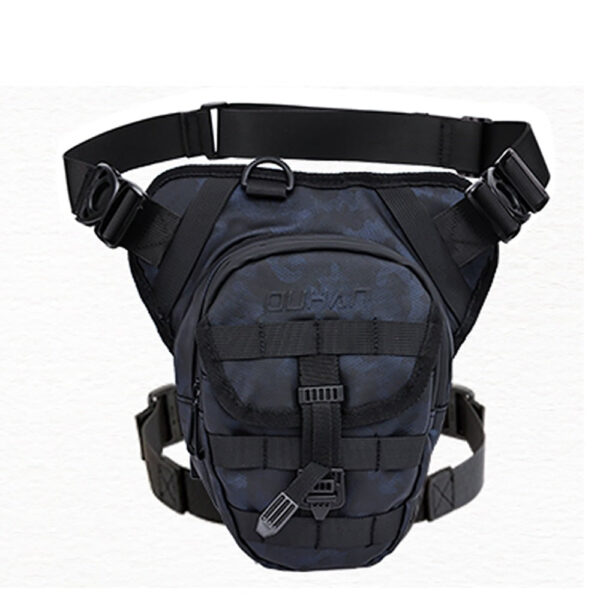 sacoche de jambe moto street calouflage bleu