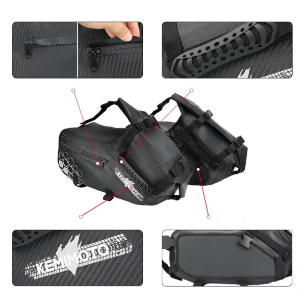 Sacoche Cavalière Latérale Moto Étanche 28l En Cuir