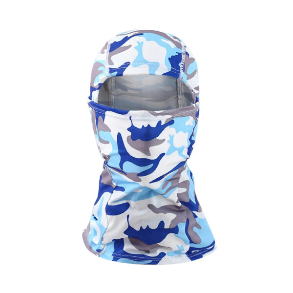 cagoule intégrale moto camouflage blanc gris bleu