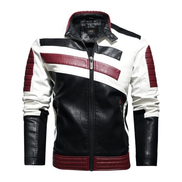 Veste Moto Red Infernal Style Simili Cuir